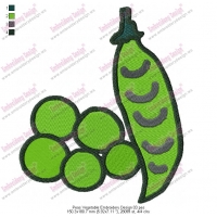 Peas Vegetable Embroidery Design 03